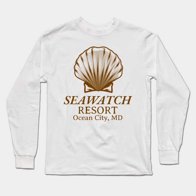 Seawatch Resort Ocean City Md Seashell Design Long Sleeve T-Shirt by Joaddo